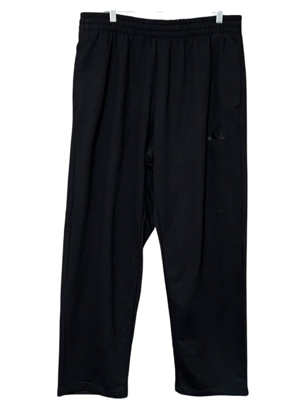 adidas Men's Black Fleece Sweatpants XL NWT Straight Leg Drawstring Athleisure
